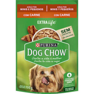 Purina Dog Chow Extra Life Wet para Cães Adultos Mini e Pequenos Sabor Carne