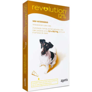 Antipulgas e Carrapatos Zoetis Revolution 12 % 60 mL para Cães de 5 a 10 Kg