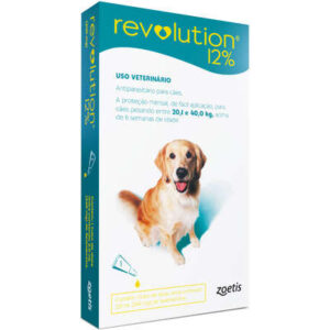 Antipulgas e Carrapatos Zoetis Revolution 12 % 240 mg para Cães de 20 a 40 Kg