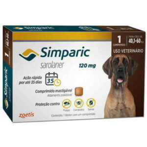 Antipulgas Zoetis Simparic 120 mg para Cães de 40,1 a 60 Kg