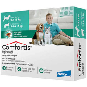 Comfortis Antipulgas 560 mg para Cães de 9 a 18 Kg e Gatos de 5,5 a 11 Kg