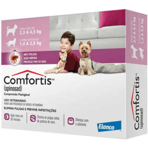 Comfortis Antipulgas 140 mg para Cães de 2,3 a 4,5 Kg e Gatos de 1,4 a 2,8 Kg