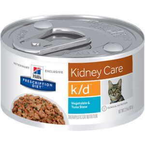 Hill’s Prescription Diet k/d Kidney Care Ensopado Gatos Adultos Sabor Atum e Vegetais