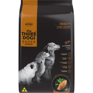 Three Dogs Super Premium Cães Sênior 7+ Sabor Frango e Chá Verde