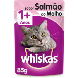 Whiskas Sachê para Gatos Adultos Sabor Salmão ao Molho