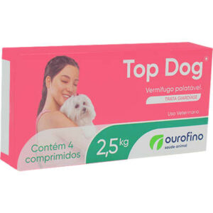 Vermífugo Ourofino Top Dog para Cães com até 2,5 Kg