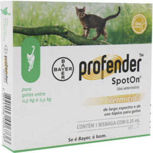 Vermífugo Bayer Profender para Gatos de 0,5 a 2,5 Kg