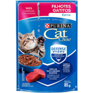 Purina Cat Chow Sachê Carne ao Molho para Gatos Filhotes