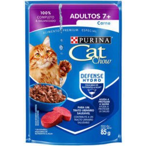 Purina Cat Chow Sachê Carne ao Molho para Gatos Adultos 7 +