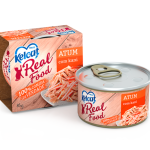 Alimento Úmido Lata Kelco Kelcat Real Food Atum com Kani para Gatos 85 g
