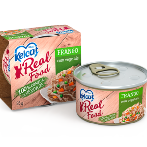 Alimento Úmido Lata Kelco Kelcat Real Food Frango com Vegetais para Gatos 85 g