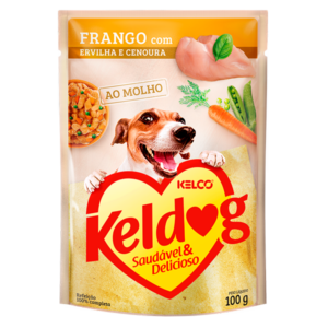 Alimento Úmido Sachê Kelco Keldog Saudável & Delicioso Frango com Ervilha e Cenoura para Cães 100 g
