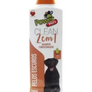 Shampoo Power Pets Clean 2 em 1 Pelos Escuros