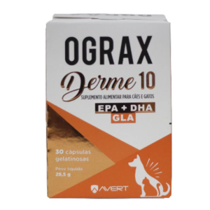 Suplemento Alimentar Avert Saúde Animal Ograx Derme 10 para Cães e Gatos com até 10 Kg