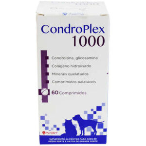 Suplemento Alimentar Avert Saúde Animal CondroPlex 1000 para Cães e Gatos de Médio e Grande Porte 60 Comprimidos