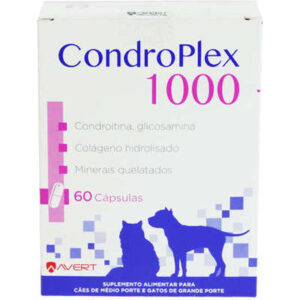Suplemento Alimentar Avert Saúde Animal CondroPlex 1000 para Cães e Gatos de Médio e Grande Porte 60 Cápsulas