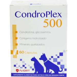Suplemento Alimentar Avert Saúde Animal CondroPlex 500 para Cães e Gatos de Pequeno Porte 60 Cápsulas
